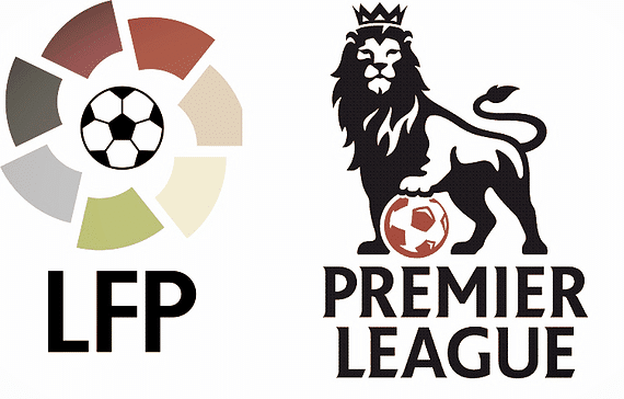 Logotipos de la LFP y Premier League / Agencias