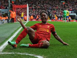 Sterling celebrando un gol con el Liverpool / Agencias