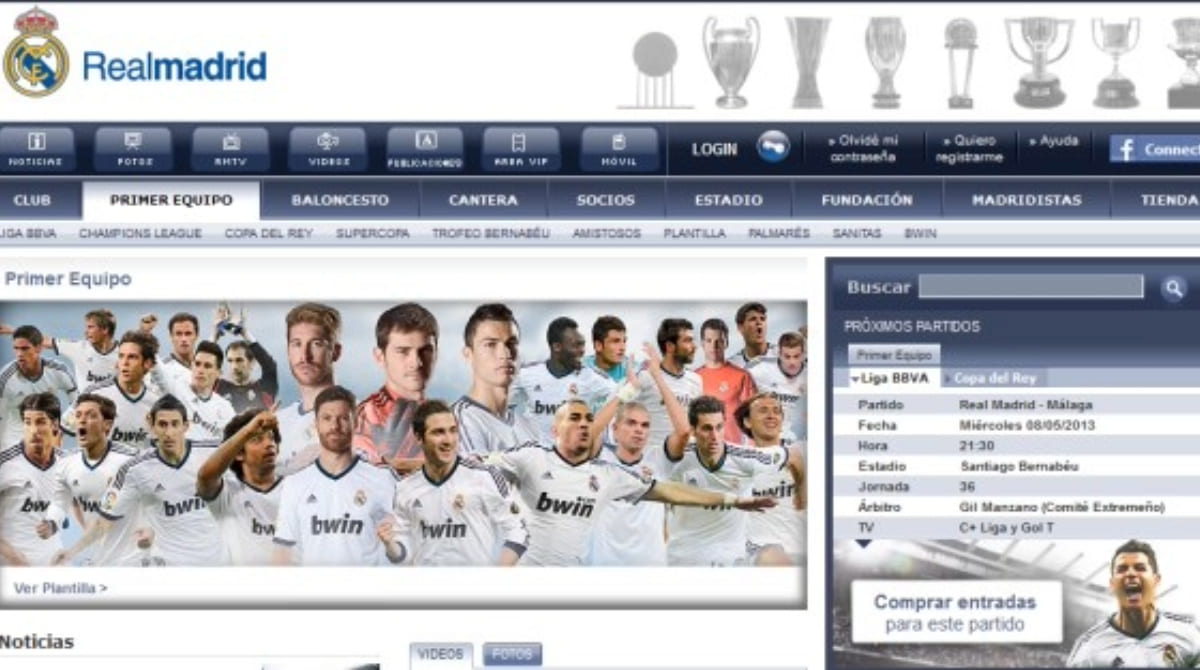 Real Madrid página web
