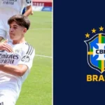 Bryan Bugarín con la camiseta del Real Madrid durante un partido de categorías inferiores en Valdebebas.