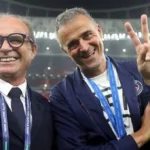 Luis Campos, director deportivo del PSG, en un acto oficial del club parisino