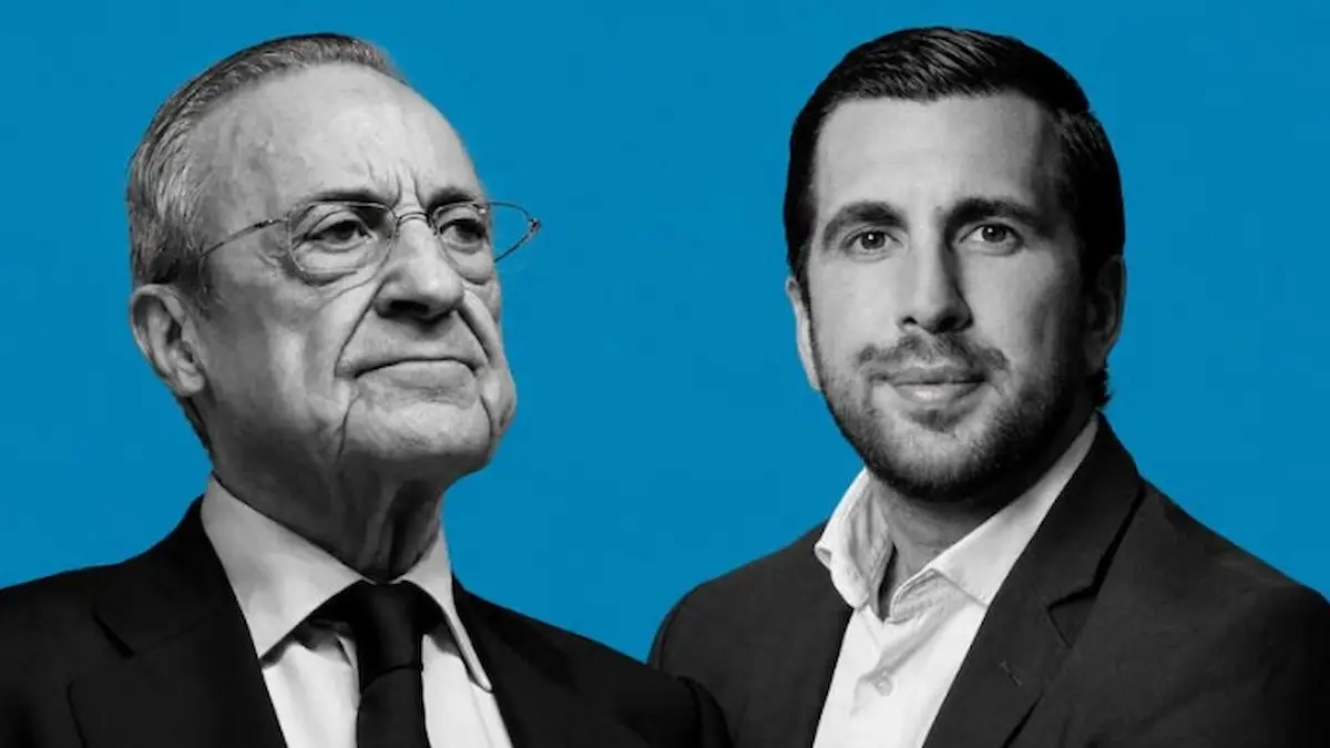 Florentino Pérez y Enrique Riquelme, los dos candidatos a la presidencia del Real Madrid en las elecciones de mayo de 2026