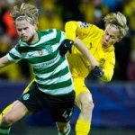Imagen destacada sobre Morten Hjulmand durante un partido de Champions League con el Sporting de Portugal Apuesta a este pa