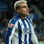 Imagen destacada sobre Ander Barrenetxea durante un partido con la Real Sociedad Apuesta a este partido aquí La Liga 1 X 2