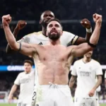 Imagen destacada sobre Dani Carvajal celebra un gol con el Real Madrid Apuesta a este partido aquí La Liga 1 X 2 Real Madri