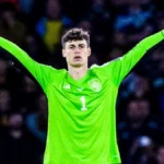 Kepa Arrizabalaga durante un partido con el Arsenal en el Emirates Stadium