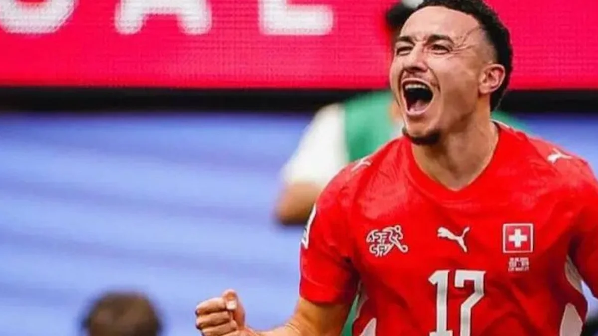 Rubén Vargas celebra un gol con la camiseta de Suiza en el Mundial 2026